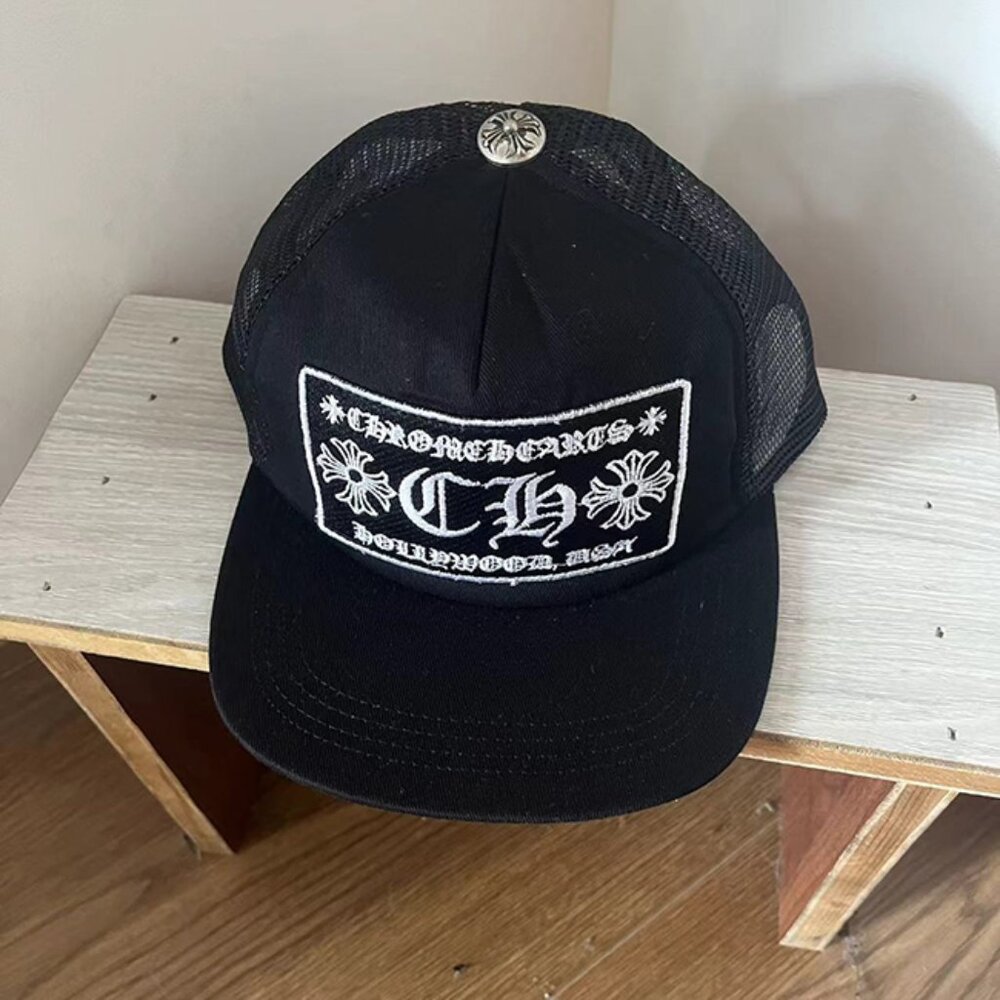 Chrome Hearts Black Classic Graphic Logo Baseball Cap